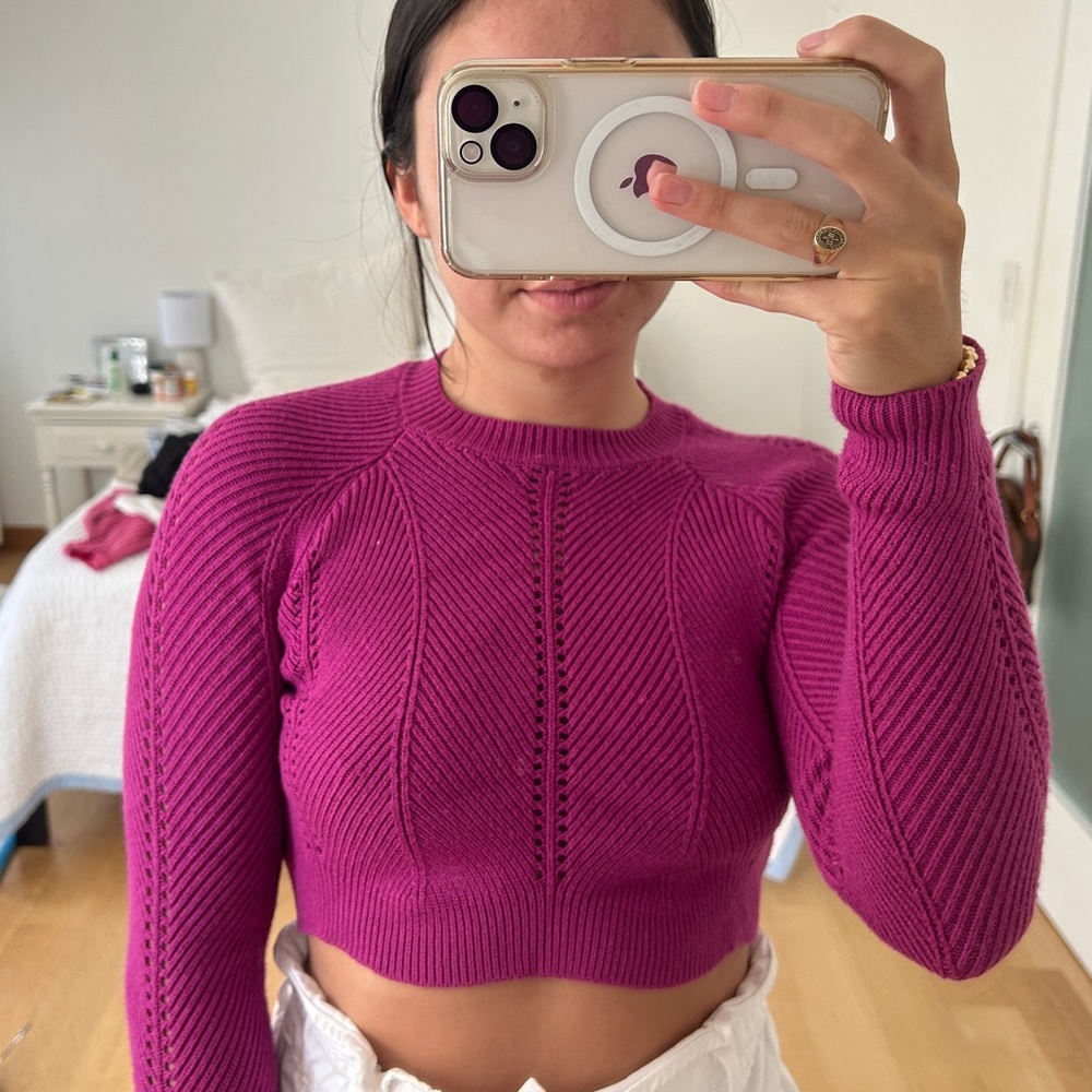 Purple cropped sweater
